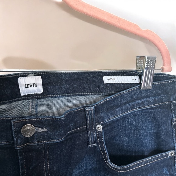 EDWIN Maddox Slim Fit Jeans | Size 36 x 32 | Dark Wash | NWT - Picture 5 of 9